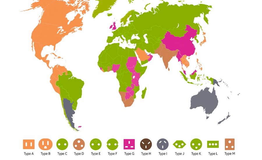 Enchufes en República Dominicana: tipo y voltaje 4 mapa-enchufes-mundial